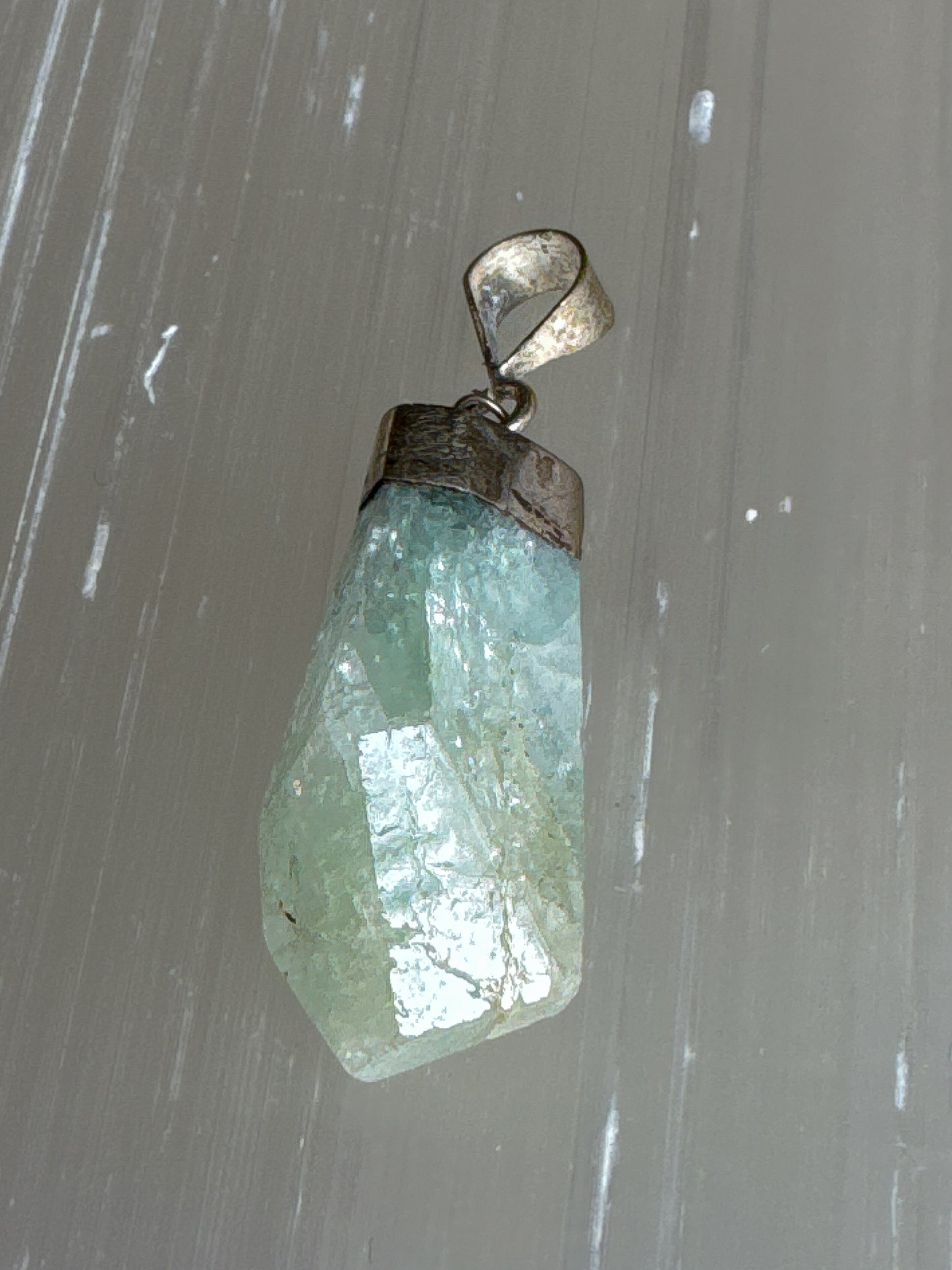 Seafoam Drift Aquamarine Pendant