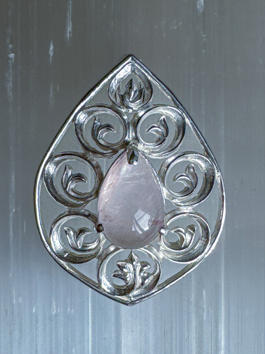 Heavenly Petal Rose Quartz Pendant
