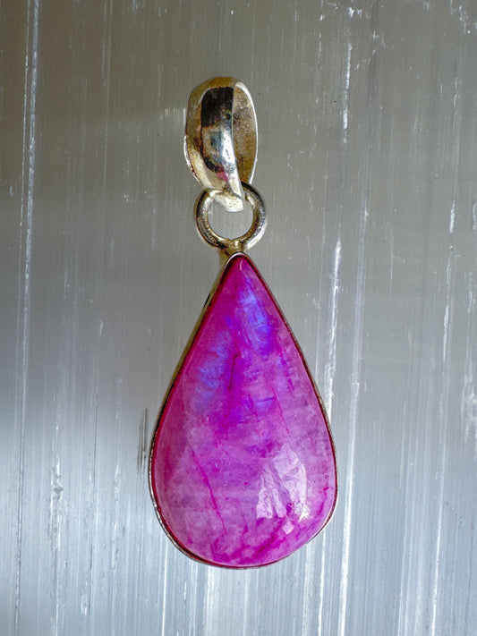 Fiery Pink Moonstone Pendant