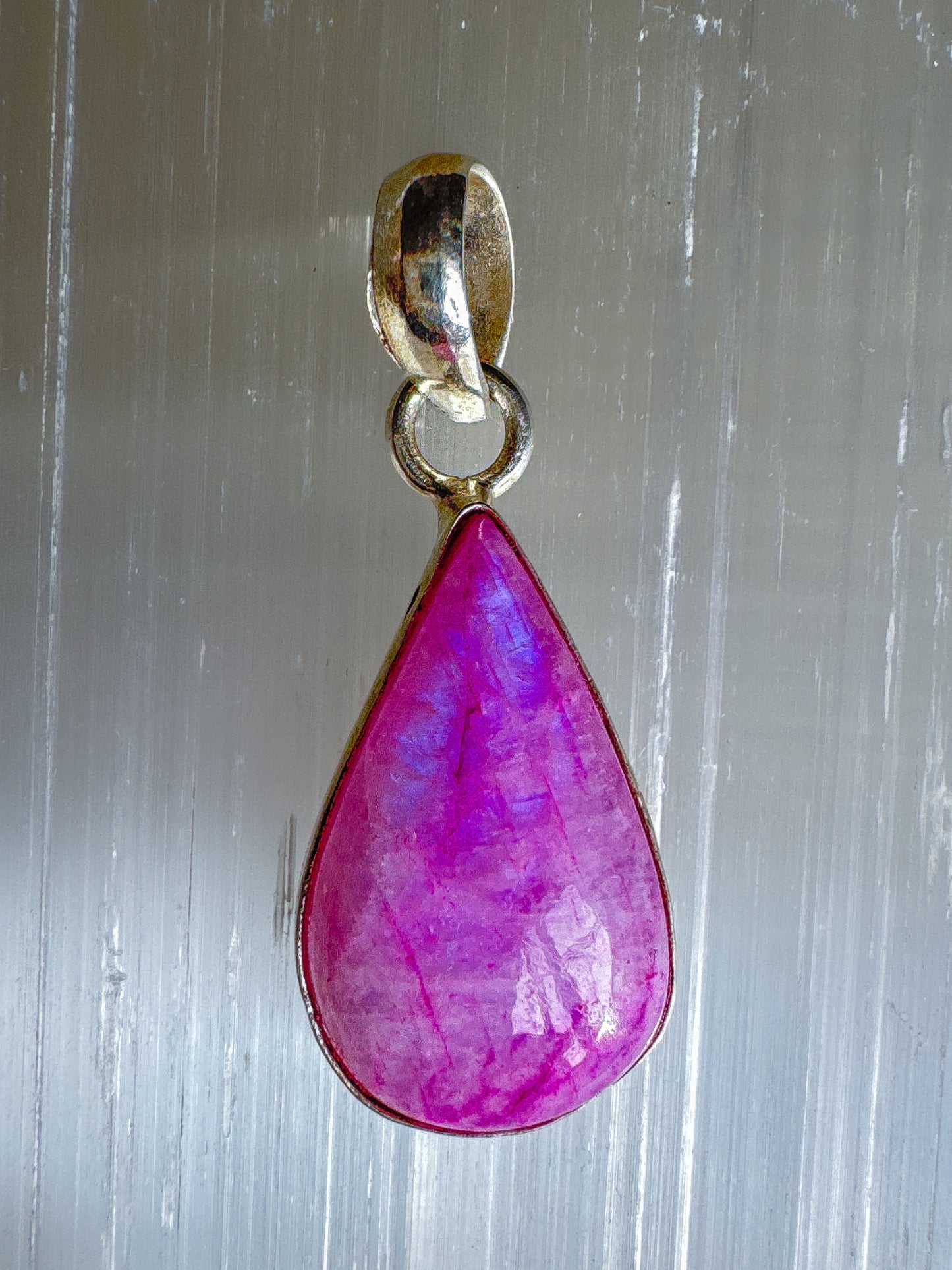Fiery Pink Moonstone Pendant