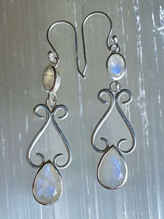 Celestial Harmony Moonstone Earrings