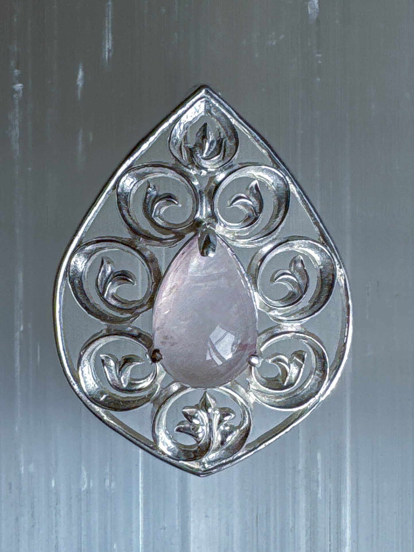 Heavenly Petal Rose Quartz Pendant