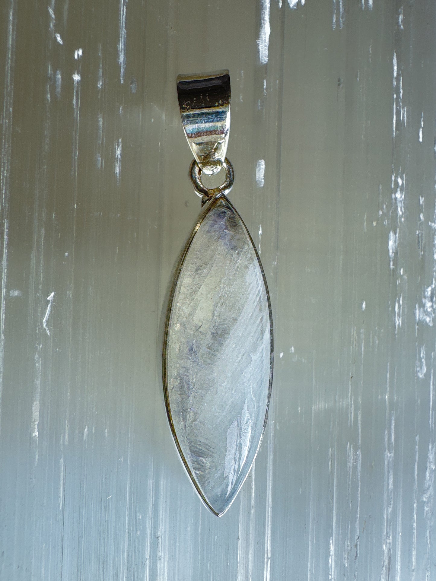 Moonlit Glimmer Rainbow Moonstone Pendant