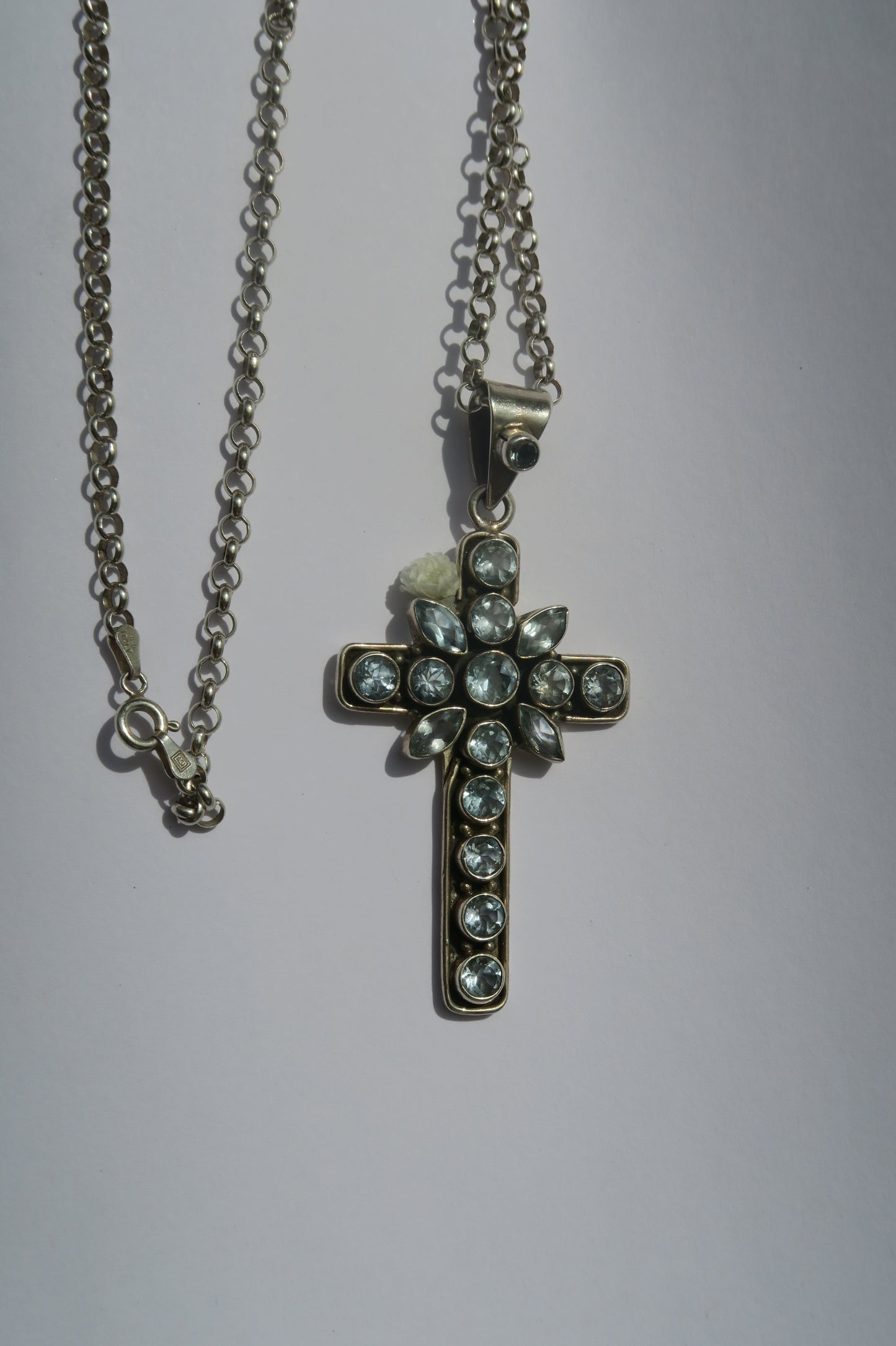Aquamarine Cross Talisman Pendant